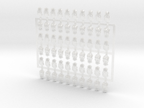 60x Silver Skulls - Small Convex Insignias (5mm) in Clear Ultra Fine Detail Plastic