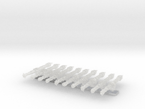 10x Right-handed Flail Handles : Cornivius in Clear Ultra Fine Detail Plastic