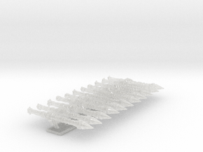 11x Flail Handles : Cornivius (L&R) in Clear Ultra Fine Detail Plastic