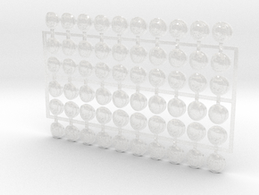 60x Circle Squad: Command Skull in Clear Ultra Fine Detail Plastic