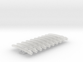 10x Empty Shinto Sheaths (Saya) in Clear Ultra Fine Detail Plastic