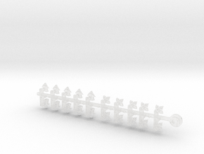 20x Tactica/Assault - Tiny Convex Insignias (3mm) in Clear Ultra Fine Detail Plastic