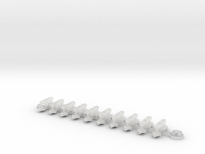 20x Base Arrow - Tiny Convex Insignias (3mm)	 in Clear Ultra Fine Detail Plastic
