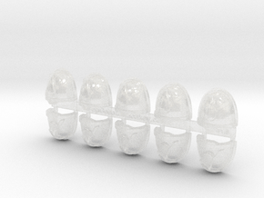 10x Blood Scythes - G:11a Shoulders pads in Clear Ultra Fine Detail Plastic