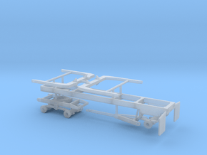 1/50th 20' log trailer, tandem axle front, angle  in Clear Ultra Fine Detail Plastic