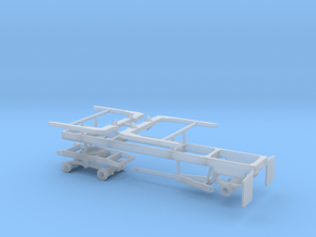 1/64th 20' log trailer, tandem axle front, angle  in Clear Ultra Fine Detail Plastic