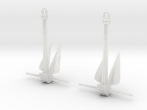 1/50 Anchors, Destroyer (5000 lbs.) SET x2 in Clear Ultra Fine Detail Plastic