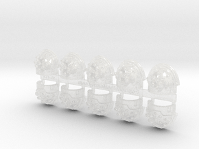 10x Aries - Studded Right Pauldrons in Clear Ultra Fine Detail Plastic