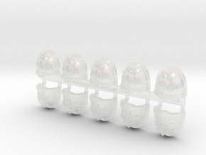 10x Solar Paladins - G:11a Shoulders pads in Clear Ultra Fine Detail Plastic