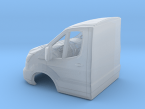 1/87 2018 Ford Transit Flat Cab in Clear Ultra Fine Detail Plastic