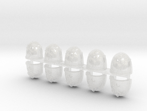 10x Penitent Blades - G:4a Shoulder Pads in Clear Ultra Fine Detail Plastic