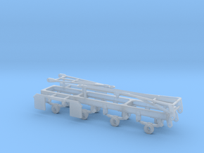 1/50th Quad axle pup trailer frame w options in Clear Ultra Fine Detail Plastic