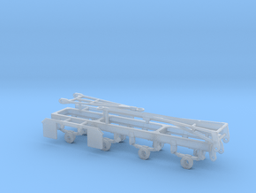 1/87th Quad axle pup trailer frame w options in Clear Ultra Fine Detail Plastic