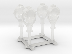 1/240 USN 24 inch Searchlight Set x4 in Clear Ultra Fine Detail Plastic