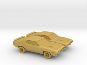 1/220 2X 1970 Plymouth Roadrunner in Tan Fine Detail Plastic