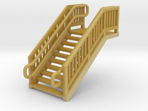 N Scale Steel Station Stairs H12.5W12.5mm in Tan Fine Detail Plastic