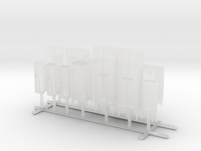 1/100 Bismarck Lower Mast Deck Lockers Set x11 in Clear Ultra Fine Detail Plastic