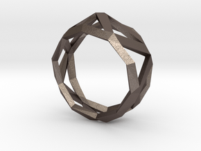 Comion ring medium  in Polished Bronzed Silver Steel