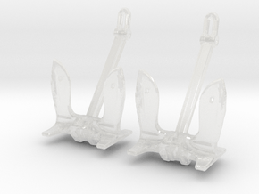 1/141 USN Anchor Stockless 9000lb SET x2 in Clear Ultra Fine Detail Plastic