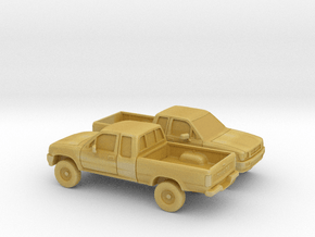 1/100 2X 1988-97 Toyota Hilux Hollow Shell in Tan Fine Detail Plastic
