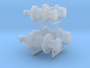 1/50th Set of Oilfield type Winch Drums in Clear Ultra Fine Detail Plastic