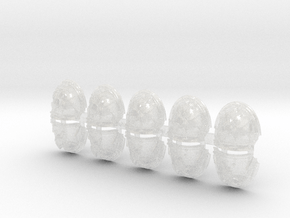 10x Skull Grinders 2- Abhorrent Shoulder Pads in Clear Ultra Fine Detail Plastic