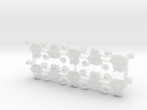 10x Skull Grinders - Chaos:1 PACs Set1 in Clear Ultra Fine Detail Plastic