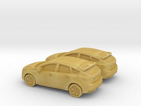 1/144 2X 2012 Ford Focus in Tan Fine Detail Plastic