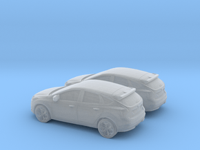 1/144 2X 2012 Ford Focus in Clear Ultra Fine Detail Plastic
