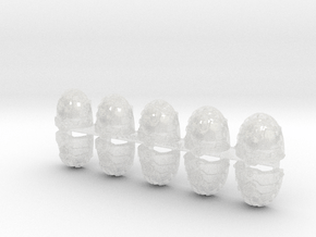 10x Iron Heads - G:11c Shoulder Pads in Clear Ultra Fine Detail Plastic