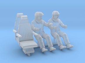 SPACE 2999 1/24 PILOTS HEAD AND HELMETS UP W SEATS in Clear Ultra Fine Detail Plastic