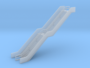 N Scale Station Stairs H55mm in Clear Ultra Fine Detail Plastic