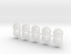 10x Burning Demon - T:1c Spiked Terminator Pads in Clear Ultra Fine Detail Plastic