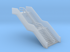 N Scale Station Stairs H30mm v2 in Clear Ultra Fine Detail Plastic