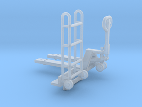 1/64th Pallet Jack and Hand Cart  in Clear Ultra Fine Detail Plastic