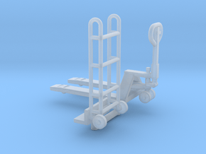 1/50th Pallet Jack and Hand Cart in Clear Ultra Fine Detail Plastic