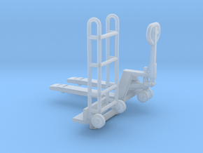 1/87th Pallet Jack and Hand Cart in Clear Ultra Fine Detail Plastic