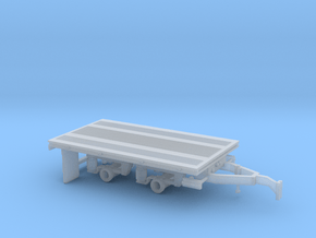 1/87th Tandem Axle Short 14 foot Flatbed in Clear Ultra Fine Detail Plastic