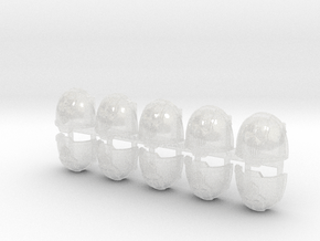 10x Iron Heads - G:13a Shoulder Pads in Clear Ultra Fine Detail Plastic