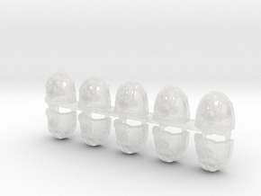 10x Iron Heads - G:11a Shoulder Pads in Clear Ultra Fine Detail Plastic