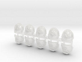 10x Iron Heads - G:10a Left Shoulders in Clear Ultra Fine Detail Plastic