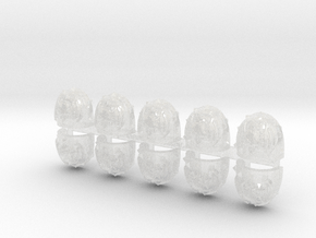10x Nightmare Legion - G:6k Spiked Shoulder Pads in Clear Ultra Fine Detail Plastic
