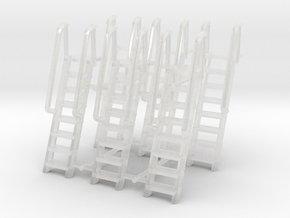 1/128 DKM Destroyer Gangway (Ladder) v1 SET x6 in Clear Ultra Fine Detail Plastic