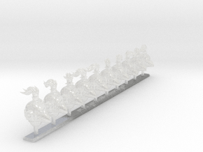 10x Base - G:6 Crow Plume Helms in Clear Ultra Fine Detail Plastic