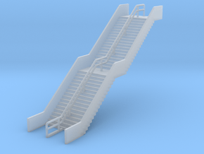 N Scale Station Stairs H45mm in Clear Ultra Fine Detail Plastic