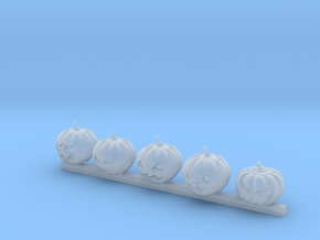 5 S Scale Pumpkins in Clear Ultra Fine Detail Plastic