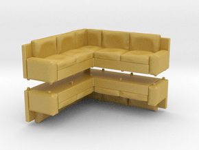 Corner Sofa (x2) 1/120 in Tan Fine Detail Plastic