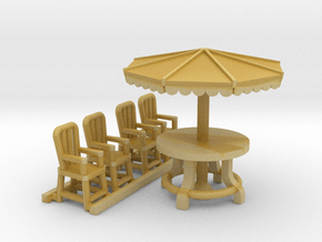 'N Scale' - Outdoor Table & Chairs in Tan Fine Detail Plastic