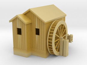 'Z Scale' - Water Wheel House in Tan Fine Detail Plastic