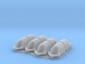 1:48 T-34 scallopped exhaust covers in Clear Ultra Fine Detail Plastic